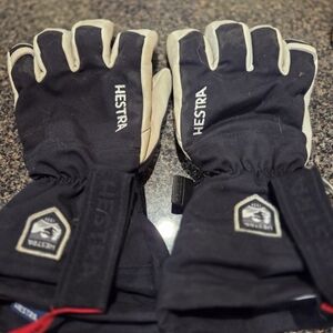 Hestra Black and Cream Men's Gloves